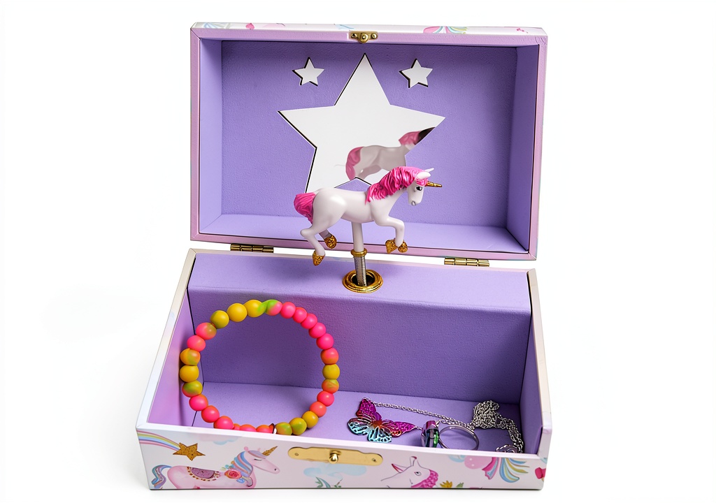Jewelkeeper Girls Jewelry Box with unicorn design