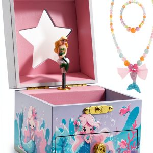 RR ROUND RICH DESIGN Children's Jewelry Box Cute Mermaid-0