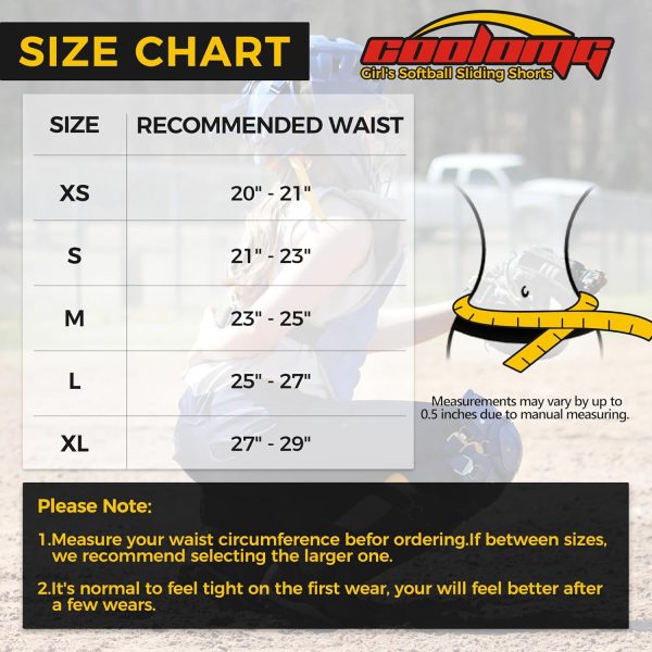 Girls Softball Sliding Shorts COOLOMG EVA Pad-4