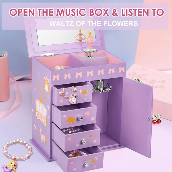 Jewelry Box efubaby Purple Modern Girls Storage-1