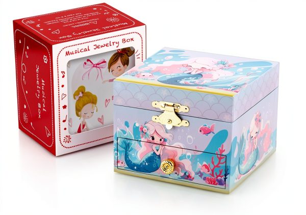 RR ROUND RICH DESIGN Children's Jewelry Box Cute Mermaid-5