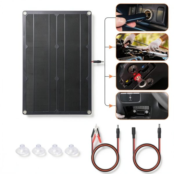 ZEMBSOYA Car Solar Charger Black Rugged Design-6