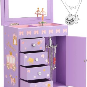 Jewelry Box efubaby Purple Modern Girls Storage-0