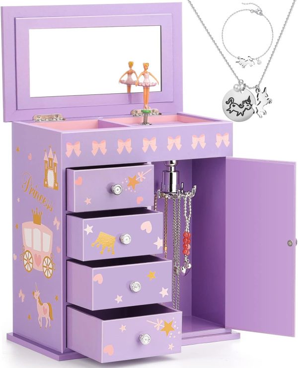 Jewelry Box efubaby Purple Modern Girls Storage-0