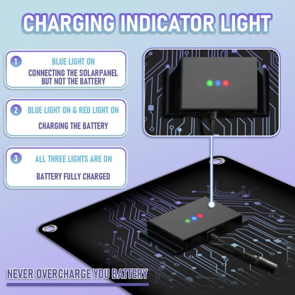 Hoysicy 10W Solar Car Battery Charger Black-5