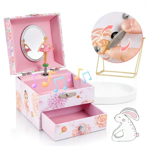 Pink Flower Ballerina Jewelry Box by TAOPU-6