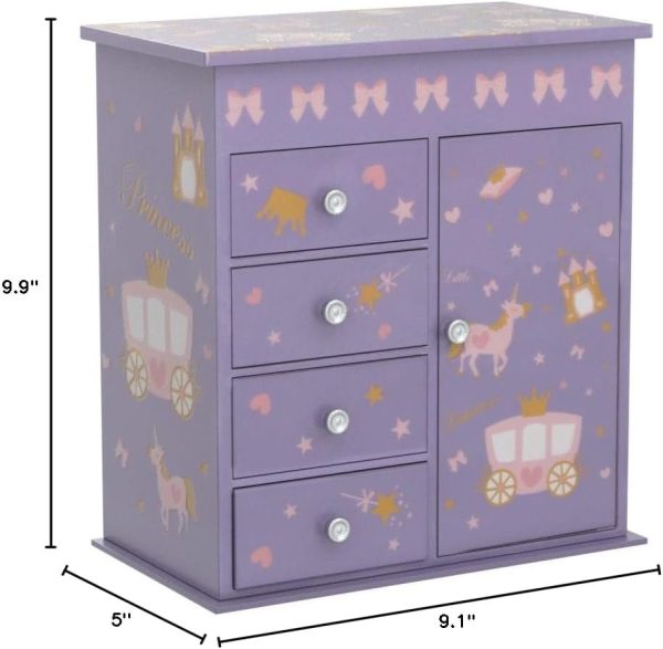 Jewelry Box efubaby Purple Modern Girls Storage-7
