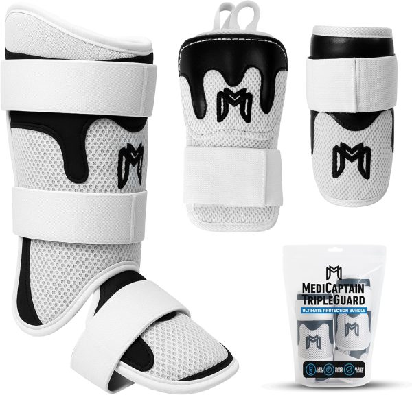 MediCaptain TripleGuard Baseball Protective Set Adults White-1