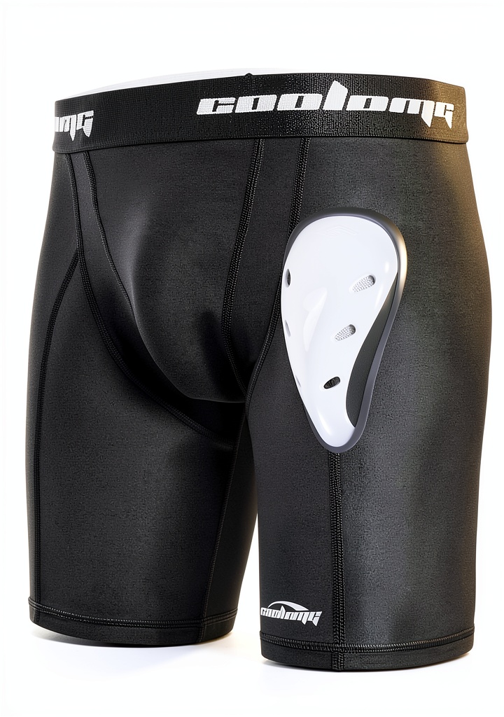 Athlete wearing COOLOMG compression shorts during a soccer match