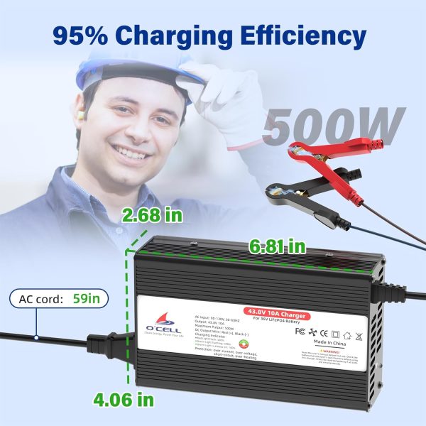 OCELL 43.8V 10A LiFePO4 Battery Charger-3