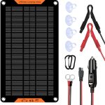 Hoysicy 10W Solar Car Battery Charger Black-0