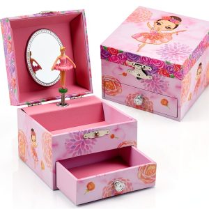 Pink Flower Ballerina Jewelry Box by TAOPU-0