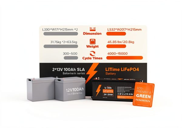 Litime 24V 100Ah Battery + 20A Charger-4