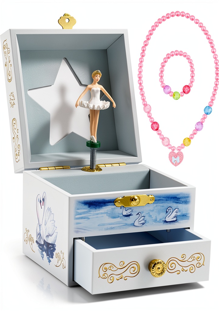 Ballet Girls jewelry box displayed on a child's bedroom dresser