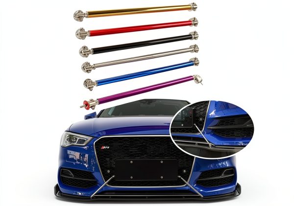 EOHMAK Front Bumper Lip Splitter Strut Rod Universal Fit Adjustable-6
