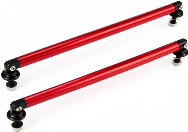 Front Bumper Splitter Support Rod X AUTOHAUX Aluminum Adjustable Red-4