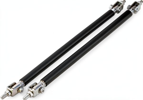 MOXRUQ Adjustable Front Splitter Rods 2PCS Black Red Silver-0