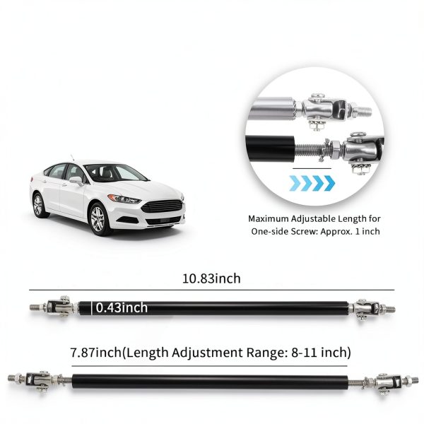 Car Front Lip Splitter Support Rod VKQTS Aluminum Universal Fit-1