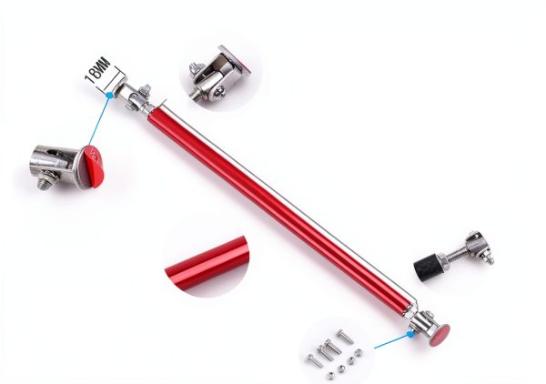 EOHMAK Front Bumper Lip Splitter Strut Rod Universal Fit Adjustable-3