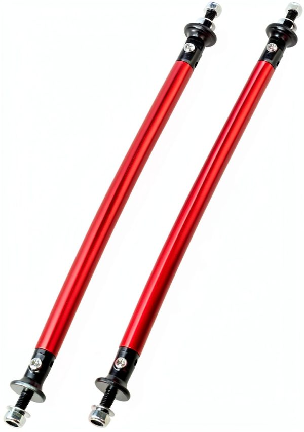 Front Bumper Splitter Support Rod X AUTOHAUX Aluminum Adjustable Red-0
