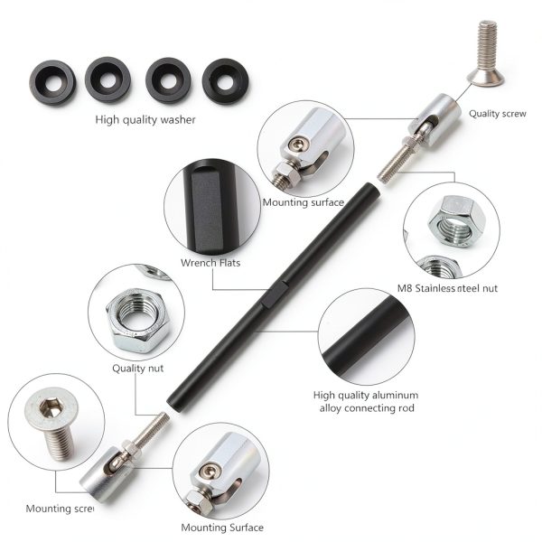 Adjustable Front Strut Rod RVCAZON LG1122-1 9.44-11in Aluminum Alloy-3
