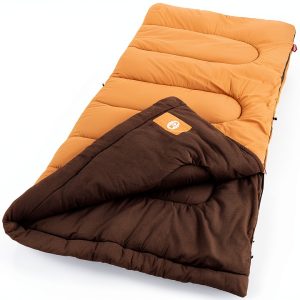 Coleman Dunnock 20°F Big ‘n Tall Sleeping Bag, Cold-Weather Sleeping Bag Fits Adults up to 6ft 4in, Machine Washable, Flannel Liner-0