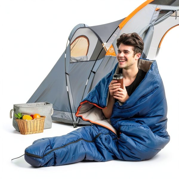 Amazon Basics 30°F Cool Weather Sleeping Bag – Blue, 75x33 Inches-5